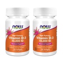 NOW Foods High Potency D-3, 10 000 RÜ, 120 Softgels, 2 Pack