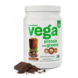Vega Premium Protein + Supergreens, Chocolate – 20g Vegan Protein, Piima- ja Gluteenivaba, 19,2 oz (16 Servings)
