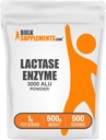 BulkSupplements.com Laktaasi ensüüm (3000 ALU) pulber - laktaasi ensüümi lisand, seedetrakti tugi - gluteenivaba, 1 g serveerimise kohta, 500 g (1,1 naela) (pakk 1)