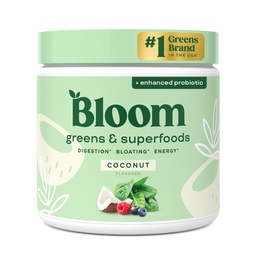 Bloom Toitumine Superfood Rohelised Pulber, seedeensüümid probiootikumide ja prebiootikumidega, soolestiku tervis, Bloating Relief naistele, Chlorella, Green Juice Mix peedijuure pulbriga, 30 SVG, kookospähkli