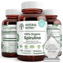 Natural Nutra 100% USDA orgaaniline Spirulina tabletid, aitab säilitada keha rasvad, edendab maksa tervist, edendab immuunsüsteemi, aitab parandada ainevahetust, edendab immuunsust, 300 mg, 100 vegan tablette