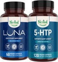 Nested Naturals Luna melatoniinivaba une täiendus (60 vegankapslit) ja 5-HTP 100mg (120 vegankapslit) parema une, lõõgastumise ja meeleolu jaoks