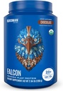 BIRDMAN Falcon Vegan Valk Pulber Orgaaniline, Stevia & Sugar Free, Taimne Valk, Madal Carb, Piimavaba, Keto, Non Whey Protein, Probiootikum, hernevalk | Šokolaadilõhn - 37 Servings - 2,64lb