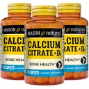 MASON LOODUSLIK Kaltsiumtsitraat Plus D3-vitamiin, 6-kuuline pakkumine, tugevdab lihaste funktsiooni ja luude tervist, 3 Pack