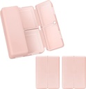 FYY Daily Pill Organizer,2 Pcs 7 Compartments Portable Pill Case Travel Pill Organizer,[Folding Design] Pill Box for Purse Pocket to Hold Vitamins,Cod Liver Oil,Supplements and Medication-Pink