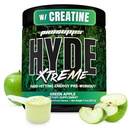 PROSUPPS Mr. Hyde Xtreme Pre Workout Powder koos kreatiini, beeta-alaniin & kofeiiniga - äärmuslik energia, pumbad, fookus ja jõudlus - Fitness & jõusaali täiendused meestele ja naistele (roheline õun, 30 serveerimist)