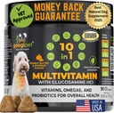 Googipet Premium 10 in 1 Dog Vitamiinid Multivitamiini närimistable probiootikumid soolestiku tervisele, Koera Vitamiinid ja toidulisandid w / Vitamiin C & Glükosamiin ühiseks toetuseks (maapähklivõi ja kõrvitsamaitse)