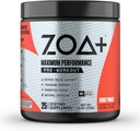 ZOA + Zero Sugar Pre Workout Powder, Fruit Punch - NSF sertifitseeritud spordi elektrolüütide, kreatiini, beeta-alaniin, Ginkgo Biloba, 200mg kofeiin - 25 serveerimist