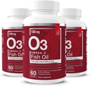 Omega-3 kalaõli lisand EPA & DHA-ga | Rasvhapped immuunsuse, südame ja kognitiivse toe jaoks | 60 Softgels (3-Pack)