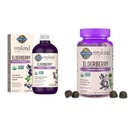 Garden of Life Organics Taimepõhine Elderberry Immune Syrup 6.59 fl oz & Organics Elderberry Gummies täiskasvanutele ja lastele