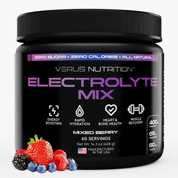 Electrolytes Powder No Sugar- Zero Calorie Hydration Powder | Sugar Free Electrolytes for Fasting, Keto & Vegan | Natural Ingredients Electrolyte Mix, 60 Servings (Mixed Berry)