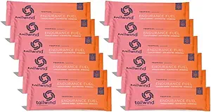 Tailwind Nutrition Endurance Fuel, Kofeiinijoogipulber Sega ühekordne teenindamine elektrolüütidega, Mitte-GMO, Soja-, Piima- ja Gluteenivaba, Vegan-sõbralik, Troopiline Buzz, Pakend 12