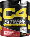 C4 Extreme Pre Workout Pulber Fruit Punch | Preworkout Energy Supplement meestele ja naistele | 200mg Kofeiin + beeta-alaniin + kreatiini | 60 Servings