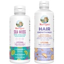 MaryRuth Organics Sea Moss Liposomal (Limeade) & Hair Growth MAX (Mandliküpsis) | Clean Label Project Verified® | Vitamiinid energia, immuunsuse ja ilu jaoks | Vegan, Gluteenivaba, mitte-GMO