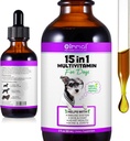 15 in 1 Dog Multivitamiini tilgad koertele - Koer Vitamiinid ja toidulisandid Looduslik koer Multivitamiinid ja mineraalid - Glükosamiin, MSM nahale ja kate, südame tervis, luud, liiges, immuunsüsteemi tugi