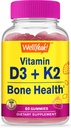 Well Yeah Vitamiin D3 + K2 Gummies - Vitamiin D3 1000 RÜ, K2 100 MCG - Luude ja lihaste tervise toetamine, looduslikud maitsed, GMO-vaba, gluteenivaba, vegan - K2 D3 Vitamiin Supplement - 60 Gummies