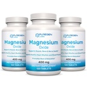 Magneesium 400mg [suure tugevusega] täiendus - magneesiumoksiid immuunsuse toetamiseks, lihaste taastamiseks, jalgade krambid, lõdvestumine - 3 pakendit | Kokku 360 loend