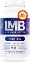 Wild Caught Omega 3 Fish Oil 3000mg - Triple Strength Burpless DHA 900mg + EPA 1200mg Non-GMO - Enteric kaetud ilma järelmaitse - LMB (90 Soft Gels)