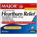 MAJOR HEARTBURN RELIEF TABS FAMOTIDINE-10 MG Pink 30 TABLETS UPC 309045529874 by Major Pharmaceuticals
