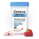 Genexa 3 Pack Clean Antacid närimistabletid | Maksimaalne tugevus Kaltsiumkarbonaat kõrvetised, happe seedehäired & Upset kõht Relief | Värv vaba, 0% kunstlikud lisandid | Berry Maitse, 216ct
