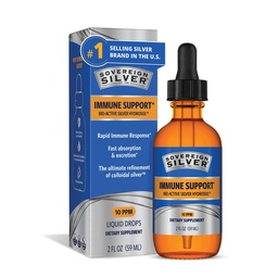 Sovereign Silver Immune Support - Colloidal Silver, Bio-Active Silver Hydrosol, 10 ppm, Vedel Dropper, 2 Fl Oz, (59 ml)