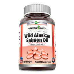 Amazing Omega Wild Alaska lõheõli 2000mg per Serving Softgels Supplement (90)