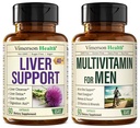 Maksa puhastamine Detox & remont Piimaohaka täiendus ja multivitamiinid meestele - täielikud meeste multivitamiinid ja multimineraalsed vitamiinid A, C, D, E, B12, tsink ja rohkem vitamiine meestele