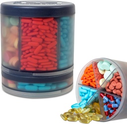 Monster Extra-Large Pill Korraldaja (5" Tall x 4.25" Lai) - 10 reguleeritavad osad, Lihtne Dispense Ravimid & Supplement Dispenser, Monster Fit 10