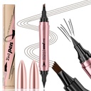 Q710 2in1pen,4-Tip Brow pliiatsi & Eyeliner,Dcuble-ended design, Wild kulmude meik, Microblading kulmude pliiats, veekindel, Pehme nib, Ühe sileda löögiga (2#Dark Brown)