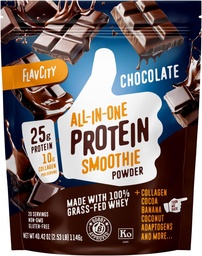 FlavCity Grass Fed vadak Šokolaadivalgu pulber - 25 g valku ja 10 g kollageeni - valmistatud orgaanilisest kakaost, banaanidest ja kookospiimast - Gluteenivabad ja lisamata suhkrud (20 serveerimist)
