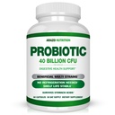 Arazo Nutrition Probiootikum 40 Miljardit CFU - Prebiootikumide ja Acidophilus'ega stabiilne riiulis - stabiilne potentsus kuni aegumiseni - probiootikumid