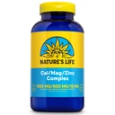 NATURE'i LIFE Cal Mag Tsink Kompleks 1000mg / 500mg / 15mg - Kaltsium Magneesium Tsink Lisand w / Vitamiin D ja boori - Luude Tervis, lihaste ja südame tervise toetamine, 60 päeva garantii, 62 Serv, 250 kapslit
