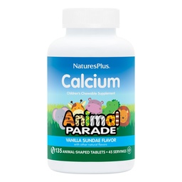 NaturesPlus Animal Parade Calcium, Vanilla Sundae Maitse - 90 loomakujulist närimistabletti - edendab tervislikke luid - Vegan, Gluteenivaba - 90 kokku