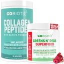 GOBIOTIX Super Greens & Collagen Bundle - Vitality Boost koos orgaanilise Spirulina & Hair-Skin-Nails Support - 30 Servings Iga
