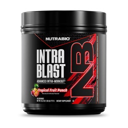 NutraBio Intra Blast Bcaa Pulber Aminohappe lisand, elektrolüüt ja hüdraatumine Blend, Intra, Pre Treening & Lihaste taastamine, 20 g Ea Aminohapped Pulber, 5 g Glutamiin- troopilised puuviljad Punch, 30 Serveerimine