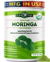 PURA VIDA MORINGA Powder Organic Single Origin - Premium 100% Leaf Powder, USDA Organic Moringa Oleifera, Moringa Leaf Powder - Ideaalne smuutidele ja retseptidele. 8 oz.