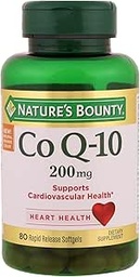 Nature's Bounty Co Q-10 200 mg Rapid release Softgels toetab Cadiovascular Health 80 Ea (Pack of 8)