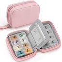 Zannaki Cute Pill Korraldaja rahakott kahe eemaldatav 7-päevane pillide karp, Travel PU nahast pillide juhul, kaasaskantav iganädalane pillide konteiner ladustamise kott hoida vitamiine, kalaõli, toidulisandeid (Pink)