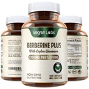 Vegan Labs Berberine HCL 1200MG orgaaniline Ceyloni kaneel - 180 Vegan Kapslid - toetab üldist tervist ja immuunsüsteemi