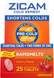 Zicam Cold Remedy Tsink RapidMelts, Kirsimaitse, Homöopaatiline, Külma Lühendamise Meditsiin, Lühendab Külma Kestust, 25 Loe artiklit (2. pakk)