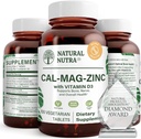 Looduslik Nutra Kaltsium Magneesium Tsink (Cal-Mag Tsink) Lisa D3-vitamiini Luude Tugevus, Aitab Parandada Seedimist, Tervis Gluteenivaba ja Suhkruvaba, Essential Mineral Complex (100 Loe)