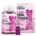 Wild & Organic Milk Thistle Gummies 1500 mg - Piimaohakalisandi Maksa puhastamiseks Detox - Silimariini Maksa Detox Gummies - 30 päeva pakkumine - 60 vegan, mitte-GMO närimist