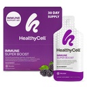 Healthycell Immune Super Boost Daily Vedel Supplement - Immune Support Supplement täiskasvanutele Echinacea, Elderberry, C-vitamiin, D-vitamiin, Kaltsium ja tsink - 30 Gel Packs