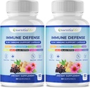 Immuunsüsteemi tugilisa - 2 pakendit 10-st 1-st Elderberry, Echinacea, D-vitamiin, C-vitamiin 1000mg ja tsink-lisand - täiskasvanutele mõeldud immuunvõimendiga - 120 vitamiinikapslid