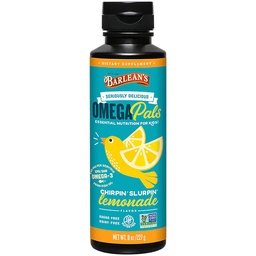 Barlean's Omega 3 Fish Oil Vedel toidulisand lastele, Chirpin' Slurpin' Lemonade, 540 mg EPA ja DHA rasvhape, 8 oz