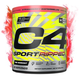 Cellucor C4 Ripped Sport Pre Workout Powder - NSF Certified for Sport - 200mg Caffeine + Cayenne Extract + Carnitine Tartrate + Beta-Alanine - Strawberry Watermelon, 20 Servings