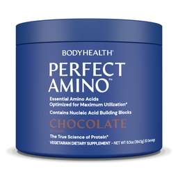 BodyHealth PerfectAmino Powder - BCAA ja EAA Pulber enne ja pärast treeningut - Aminohappe energiajook meestele ja naistele, et toetada Lean lihaseid ja taastumist - šokolaad - 30 serveerimist