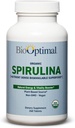 BioOptimal Organic Spirulina tabletid - orgaanilised, mitte-GMO, ei lisaaineid ega täiteaineid - 500mg Premium kvaliteediga toidulisand koos vitamiinide, mineraalide ja antioksüdantidega (240 tabletti)