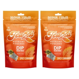Teaza Energy Pouches Smokeless Tobacco Alternative Snuff Healthy Dip Pouches with Extra Kick of Spice, Spicy Cinnamon (2 Pack) Tobacco Free Nicotine Free Dip Chewing Alternative Tobacco