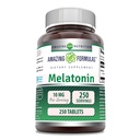 Hämmastavad valemid Melatoniini lisand | 10 mg ühe serveerimise kohta | 250 tabletti | Mitte GMO | Gluteenivaba | Valmistatud USA-s